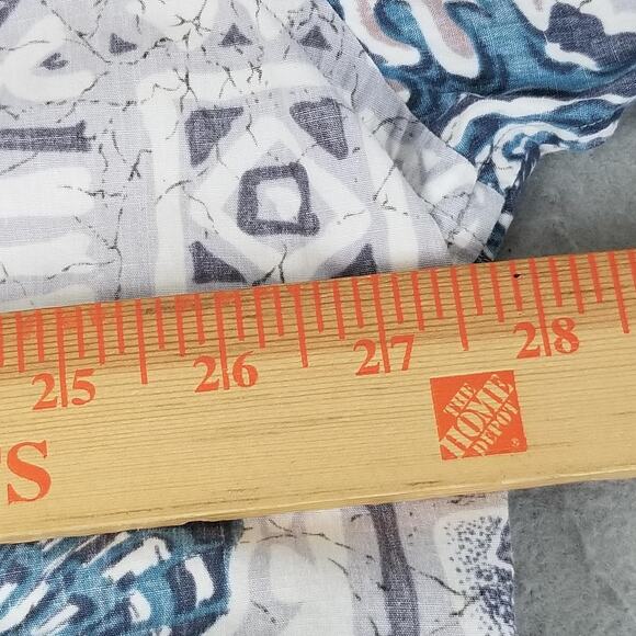 ONO & Company Shirt Mens 2XL Blue Gray Hawaiian Floral Pineapple Aloha Cotton - Picture 8 of 12